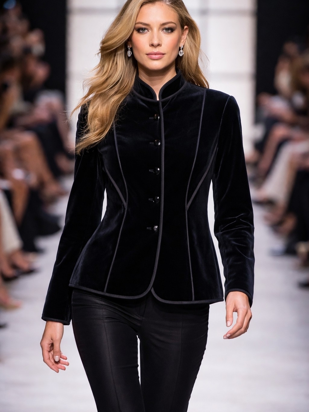 Jones New York Black Velvet Tailored Blazer - Picture 1 of 6